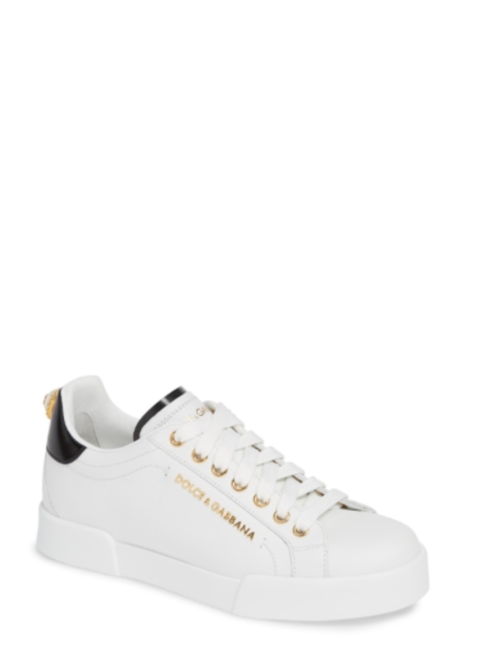 Women's Dolce & Gabbana Portofino Embellished Sneaker, Size 8US / 38EU - White